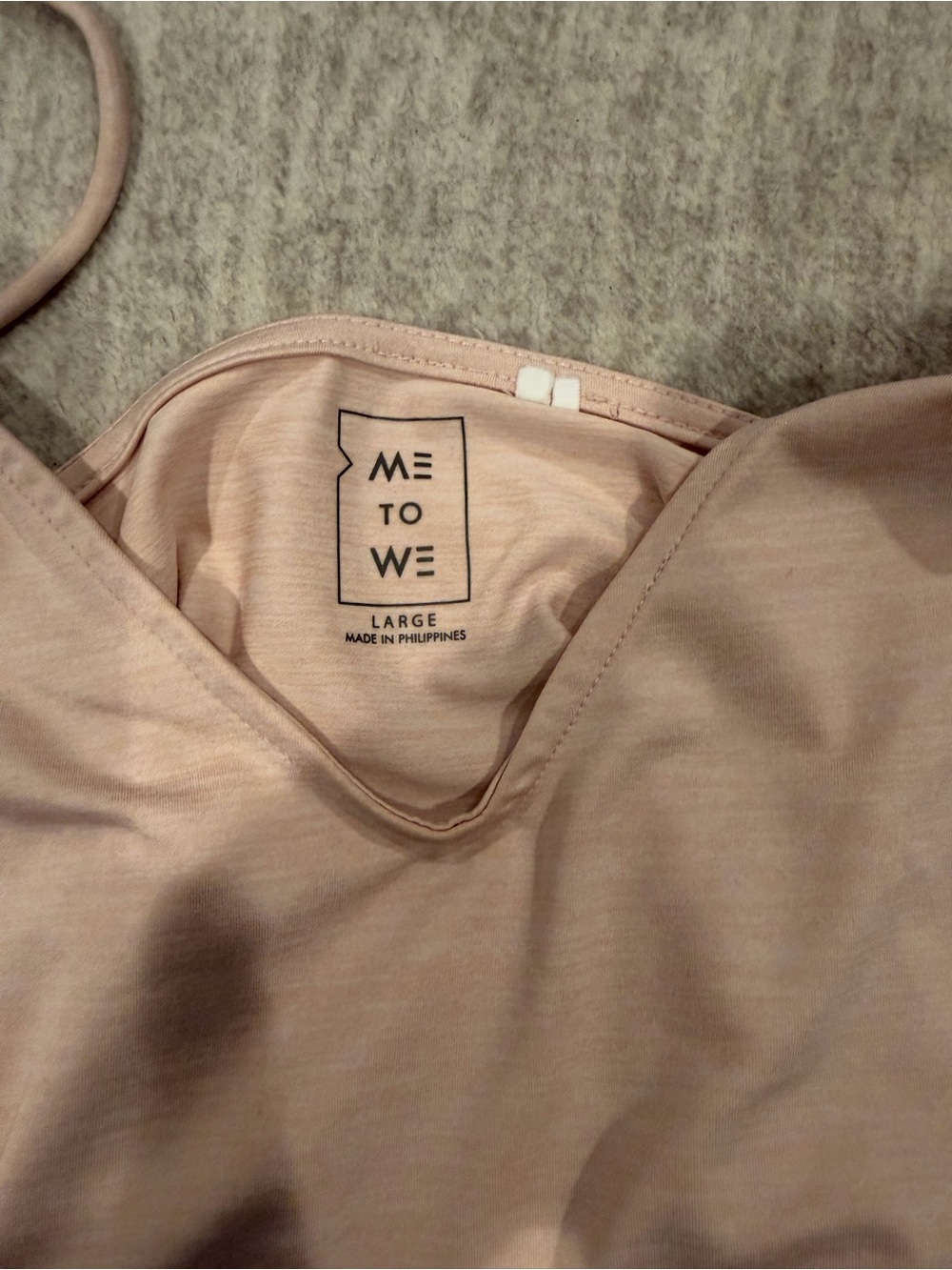 Me to We Sleeveless V-Neck Cami Tank Top - Blush Pink - Picture 3 of 3